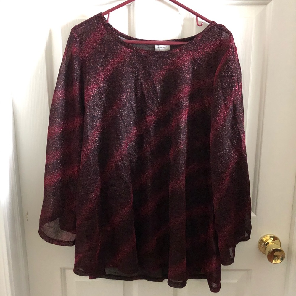 Sparkly dark red two piece top